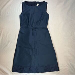J Crew Silk Navy Blue A-Line Sleeveless Dress 4